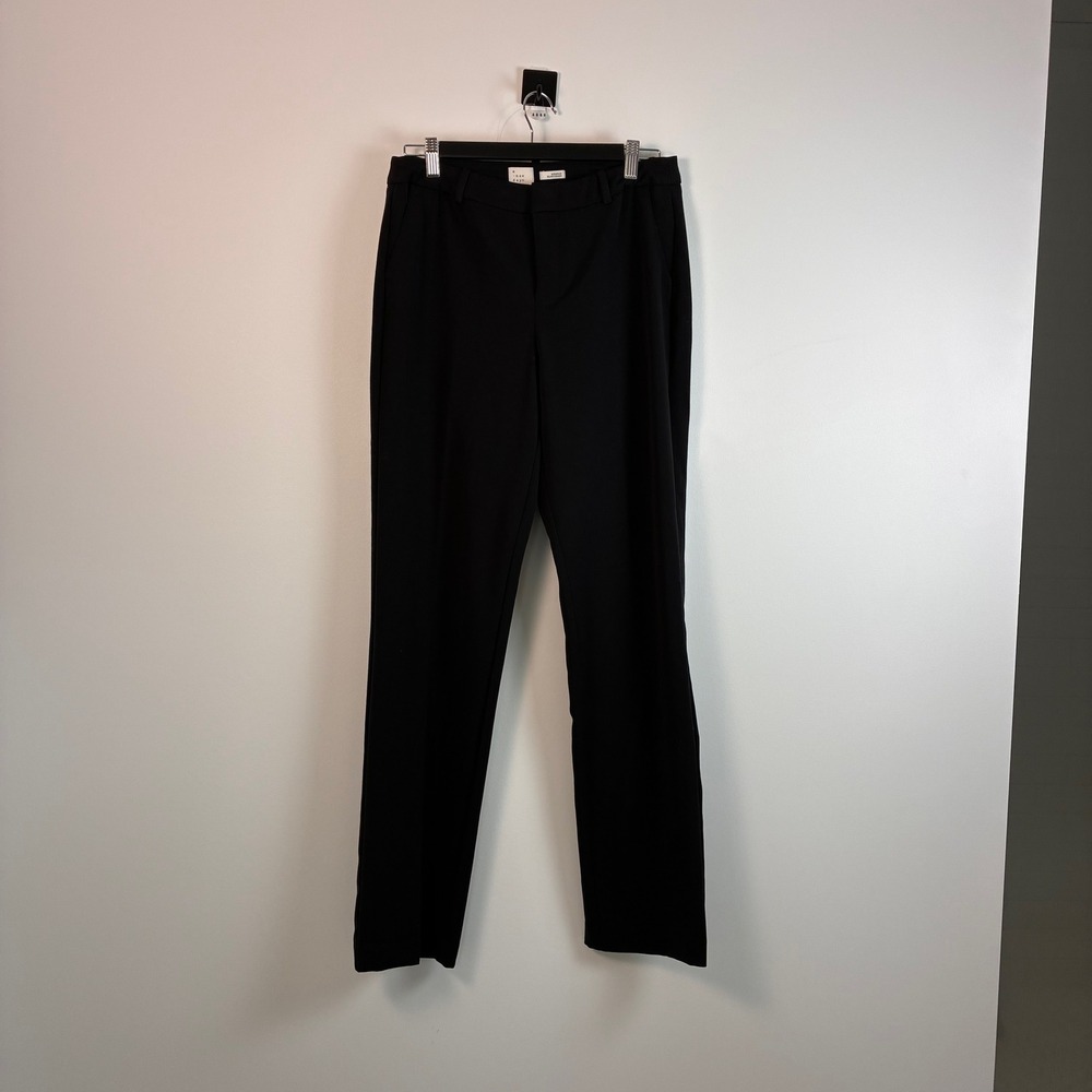 A‎ New Day Womens Black Stretch Straight Leg Dress Pants Trousers Size 6 0073
